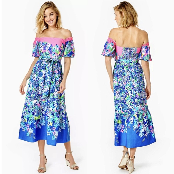 NWOT Lilly Pulitzer Zalie Cotton Midi Dress 6 - Picture 1 of 15